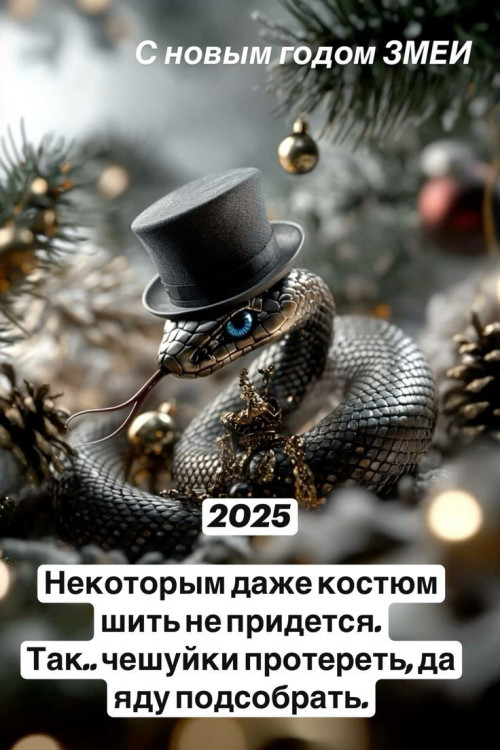 Открытка с Новым годом 2025 змеи приколы.jpeg